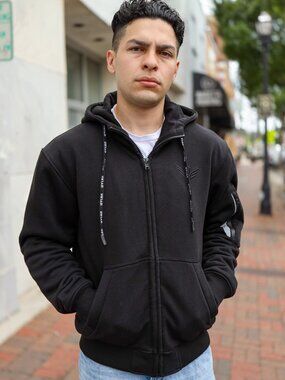 NWT OVLAN Men's Aramid Lined and CE Approved SteelRider Armored Hoodie Medium